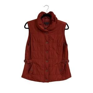 Tribal Puffer Vest Paprika Burnt Orange Waist Cinch Sz Medium